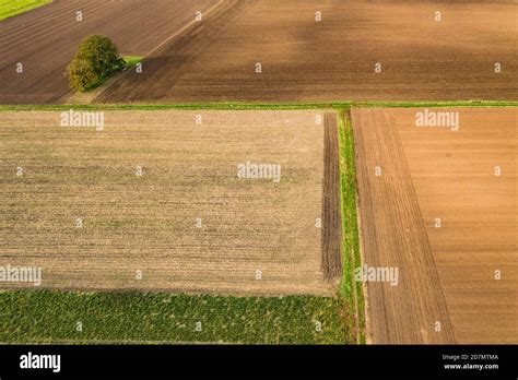 Agriculture With Different Small Fields And Arable Land In Europe Seen