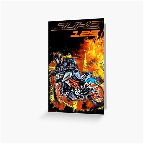 KTM Duke 125 Naked S Greeting Card For Sale By Evomotoarte Redbubble