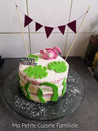 Nude cake gâteau de savoie chantilly coco râpée pour un anniversaire de Ma Petite Cuisine