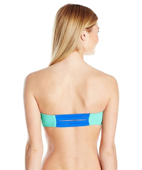 Women S Shades Of The Sea Color Block Bandeau Bikini Top Azure C Ntfhyzl