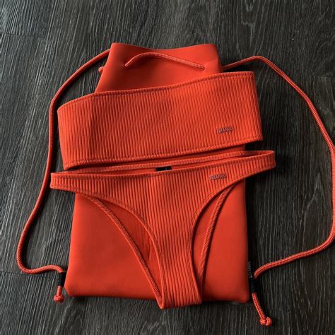 Triangl Strapless Neoprene Bikini Set Top Size Depop