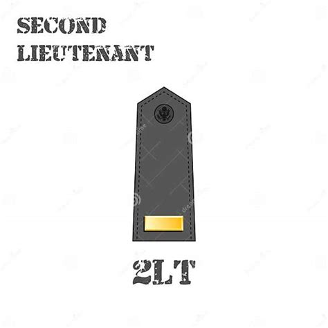 Realistic Vector Icon Of The Chevron Of The Second Lieutenant Of The Us