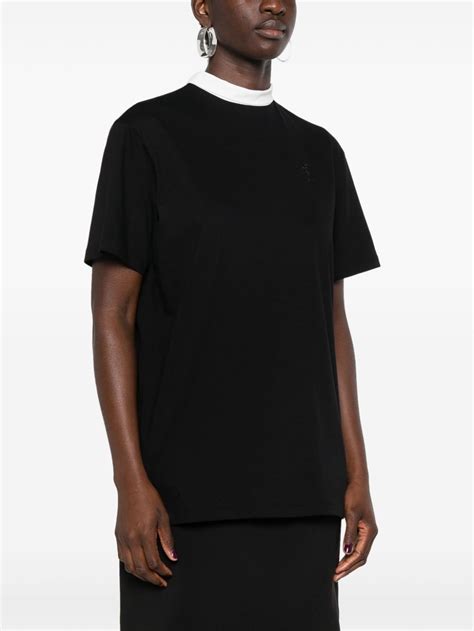Nº pussy bow Collar T shirt Black FARFETCH