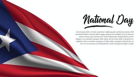 National Day Banner With Puerto Rico Flag Background Vector Art