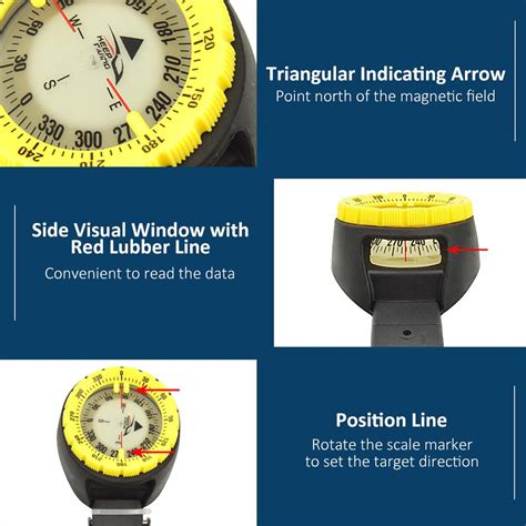 Купить Подводный компас Светящийся компас Наручный компас для дайвинга ...