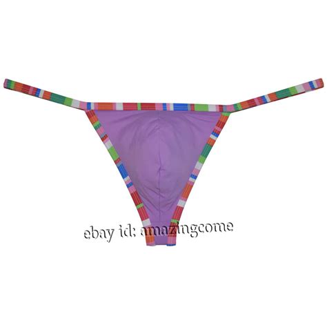 Men Leopard Bordered Bikini Briefs Underwear Male String Ice Silk Hipster Thong Ebay