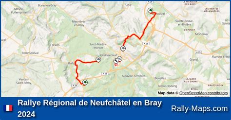 Streckenverlauf Rallye Régional de Neufchâtel en Bray 2024 Coupe