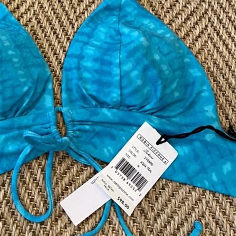 Robin Piccone Bikini Top Color Blue NEW With Depop
