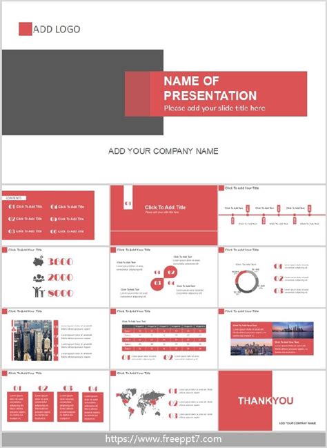 Free Green PowerPoint Templates Red