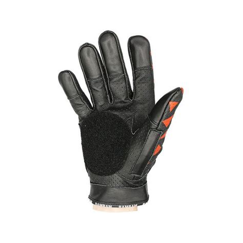 Bambam Leather Slide Gloves Classic Blackred Studio Longboard