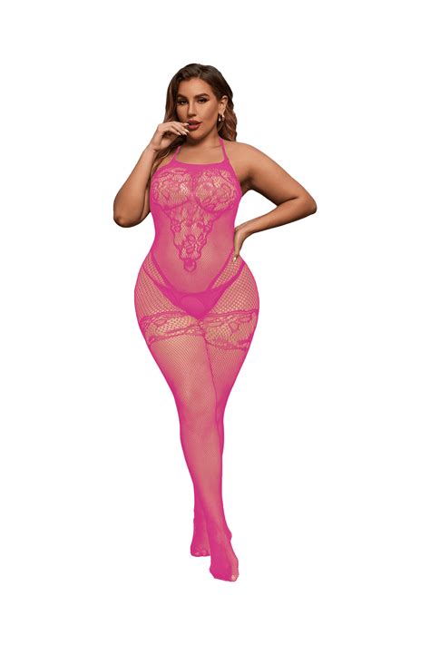 Dream Apparel Womens Lingerie Fishnet Bodysuit Mesh Chemise Babydoll Sexy Mesh Teddy Lingerie