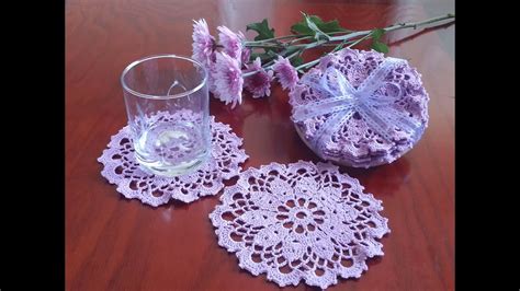 Вязаная салфетка под стакан/ Crochet Coaster. Вязание крючком для ...