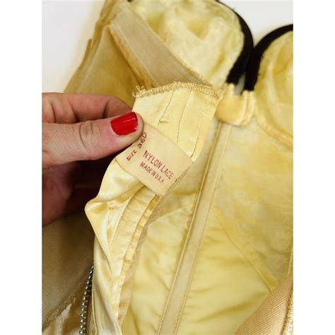 Vintage 1940s Lace Metal Zip Corset Girdle Lingerie S Gem