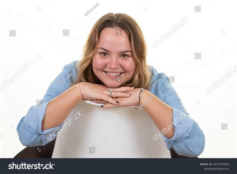 Attractive Overweight Woman Blonde Sitting Hand Stock Photo 2237742985 Shutterstock