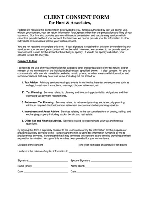 Client Consent Form Template