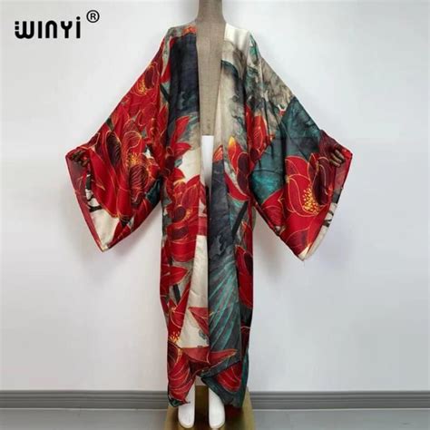 Robe de plage WINYI Cardigan à manches chauve souris pour femmes Bikini
