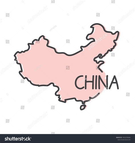 Outline China Map Vector Illustration Stock Vector Royalty Free