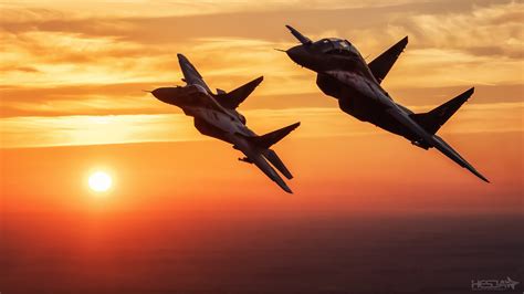 Download Warplane Aircraft Jet Fighter Sunset Military Mikoyan Mig 29