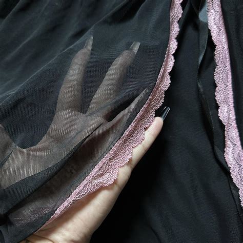 Black And Pink Lingerie Dress Dress Is Semi Sheer Depop