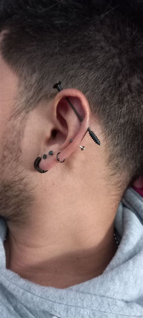 Perforaciones Oreja Hombre Man Piercing Ears Guys Ear Piercings