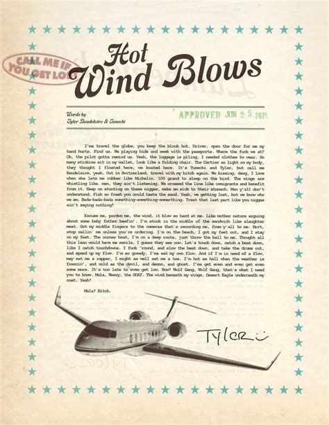 Tyler The Creator Hot Wind Blows Lyrics Genius Lyrics