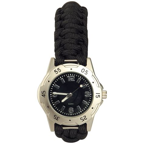 Tactical Paracord Mens Watch Bracelet Wristband Emergency Survival