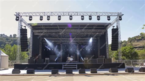 premium photo  stage set    concert  lights