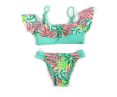 Andzhelika bikini яркий купальник бикини с рюшами для девочки AK58 купить в OCHA RU