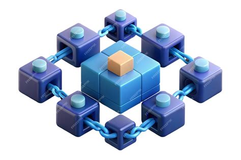 Abstract Blockchain Elements Concept With Ai Driven Technology Secure