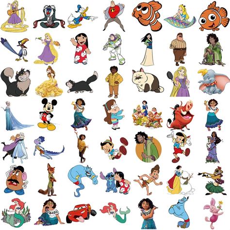 100pcs Cute Disney Character Stickers Graffiti Sticker - Etsy