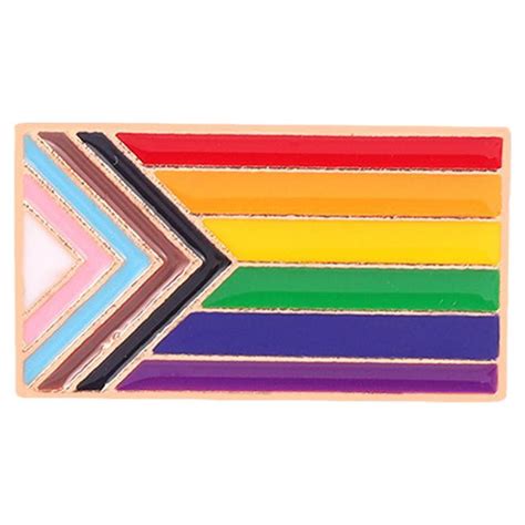 Wmool Progress Pride Flag Lapel Pin Gay Trans Badge Rainbow Brooch Badge Equality Gay Lesbian