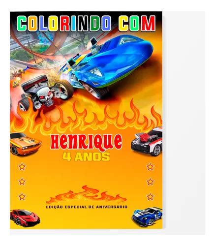 Livro De Colorir Lembrancinha Hot Wheels Personalizada Frete Gr Tis