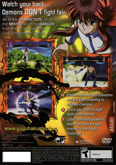 Yu Yu Hakusho Dark Tournament Sony Playstation Game