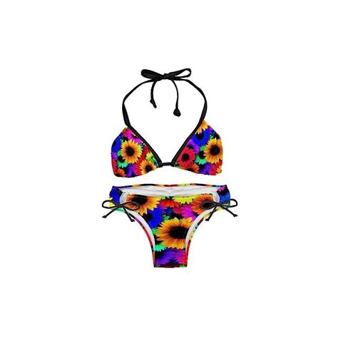 Suojapuku Bikini Da Donna Costume Da Bagno A Due Pezzi Girasole Floreale Colorato Insiemi Del