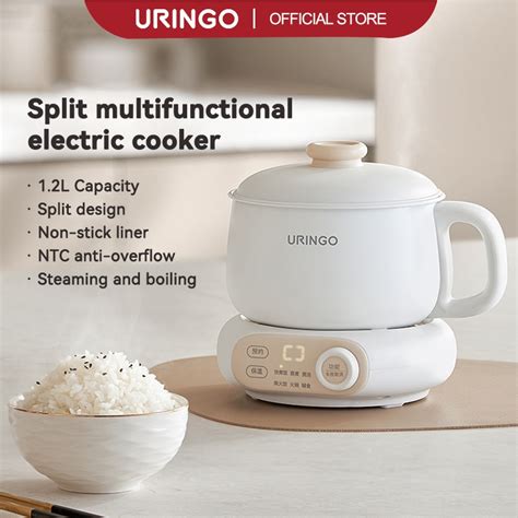 Uringo Electric Multi Cooker Split Type Hot Pot Cooking Household Student Dormitory Frying Pan