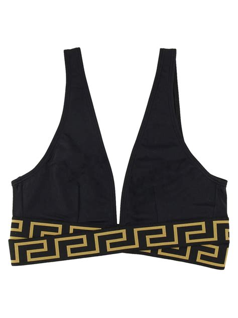Versace Greek Bikini Top In Black Lyst