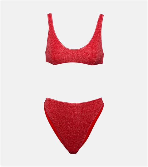 Oseree Oséree Lamé Bikini In Red ModeSens