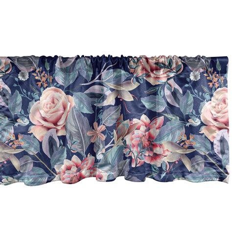 Dreamy Floral Window Valance Soft Colors Garden Scene Rose Flowers