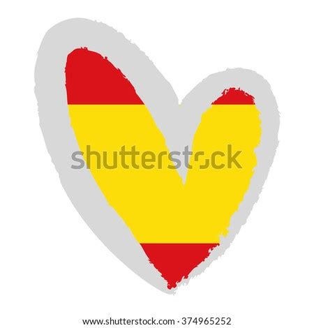 Vector Illustration Flag Spain Heart Shape Stock Vector Royalty Free