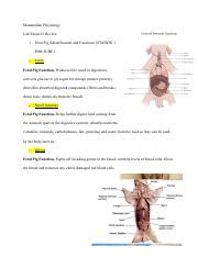 Comprehensive Study Guide on Mammalian Physiology Lab Exam | Course Hero