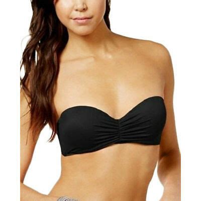 Sundazed BLACK Bae Push Up Underwire Bra Sized Bikini Top US 32D