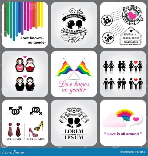 Gay Lesbian Icon And Design Element Stock Vector Illustration Of Adoption Male