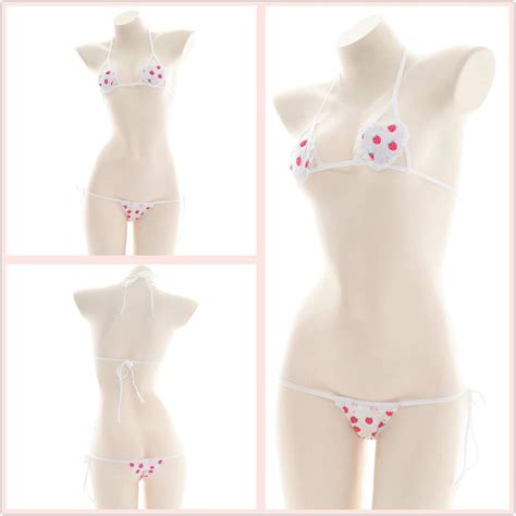 YOMORIO Womens Sexy Anime Cosplay Lingerie Lolita Cute Micro Bikini Set