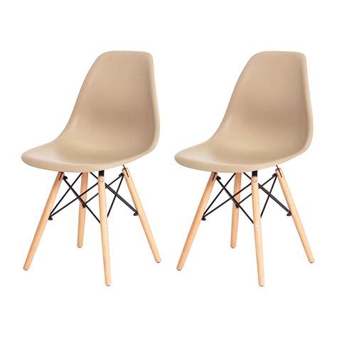 Kit Cadeiras Para Mesa De Jantar Charles Eames Eiffel Nude Base Madeira Wood Shopee Brasil