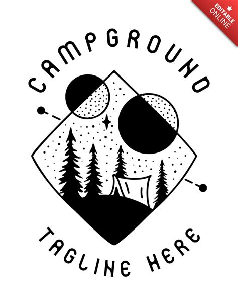 Sacred Geometry Campground Silhouette Badge Template Design Free