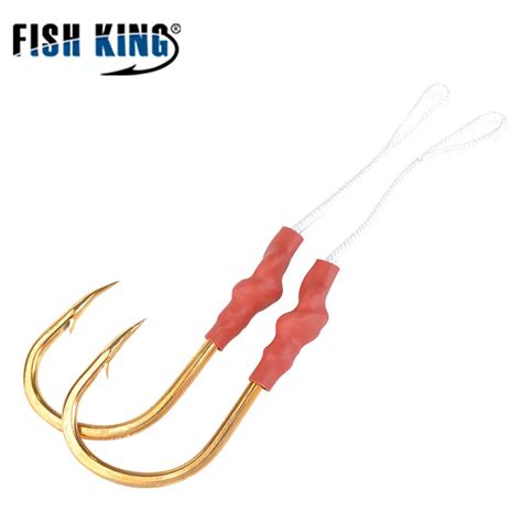 FISH KING Gold High Carbon Double Fishing Hook Metal Iron Plate Hooks