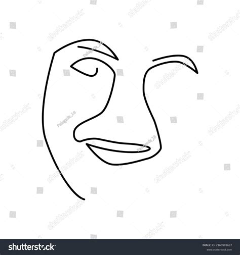 Line Art Woman Line Art Face Stock Vector Royalty Free 2160981697