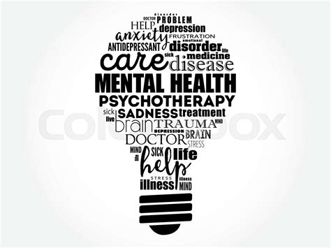 Mental Health Bulb Word Cloud Health Concept Stock Vector Colourbox