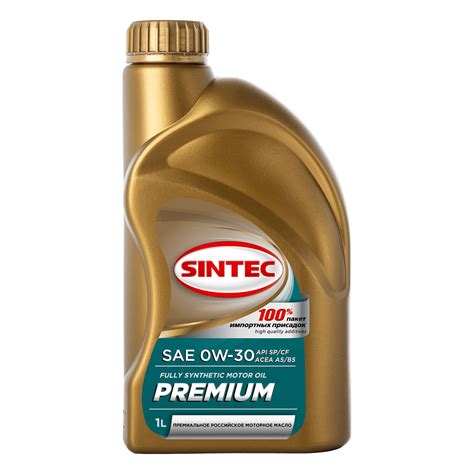 Масло Sintec 0W30 премиум API SP/CF C3 синтетическое 1 л купить ...