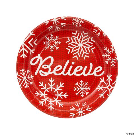 Scandinavian Christmas Snowflake Paper Dinner Plates 8 Pc Discontinued